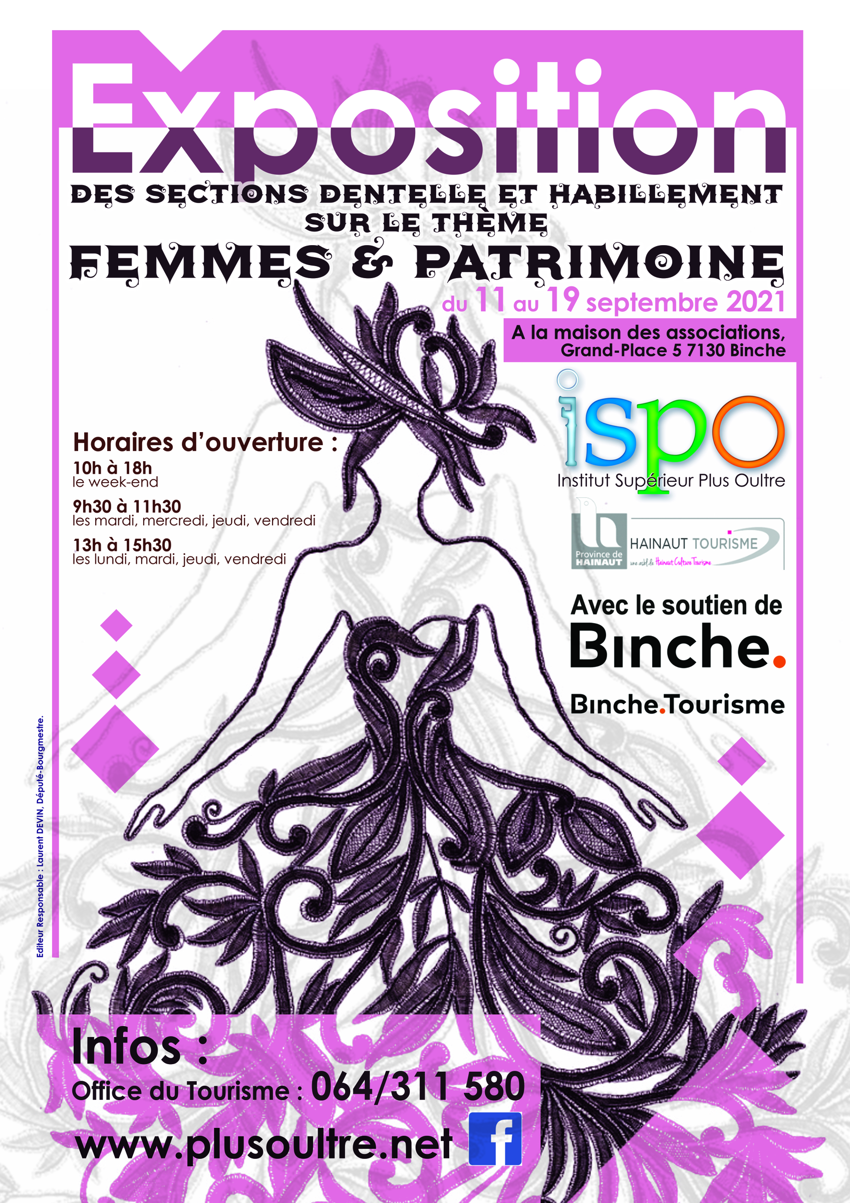 Affiche dentelle Expo Septembre 2021 Femmes et Patrimoine